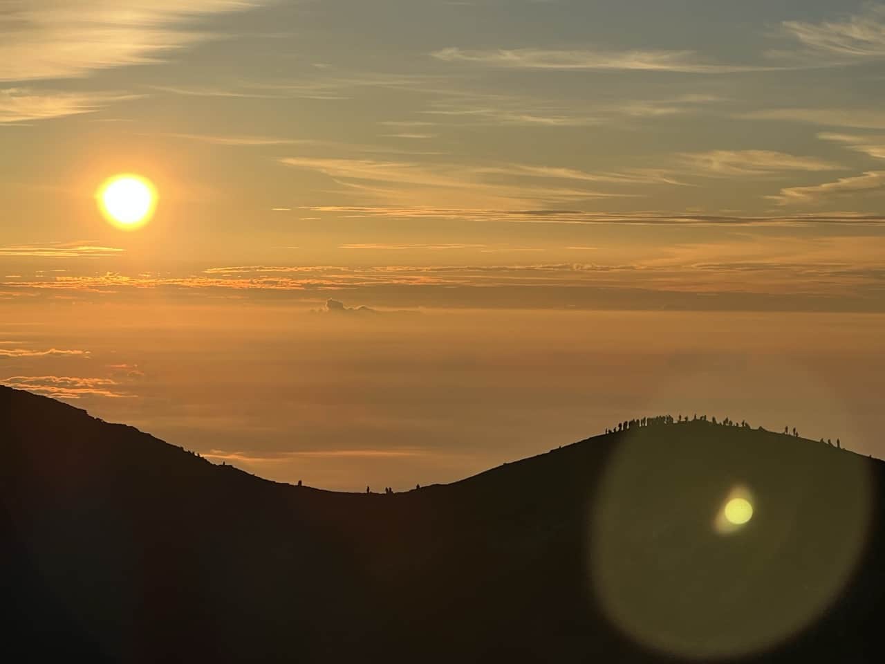 the sunrise from the Fujinomiya Trail on Mount Fuji